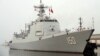 Chinese navy destroyer making a landfall at the Iranian port of Bandar Abbas on the Persian Gulf on September 20, 2014.