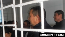 Осужденные по обвинению в терроризме, в причастности к атаке террориста-смертника Рахымжана Махатова. Актобе, 14 декабря 2011.
