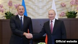Russia - Russian President Vladimir Putin and his Azerbaijani counterpart Ilham Aliyev meet in Sochi, November 26, 2021 