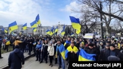 Проукраинский митинг в Херсоне, 5 марта 2022 года