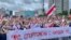 Protesters rally in Minsk on September 6.