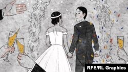 The Kazakh couple's union was registered as a marriage between a man and a woman.