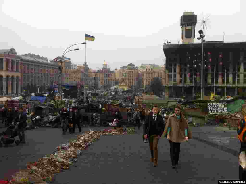 Independence Square still bears the scars of a few tumultuous months.&nbsp;