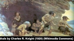 Картина «Неандертальцы» Чарльза Р. Найта. Иллюстративное фото.