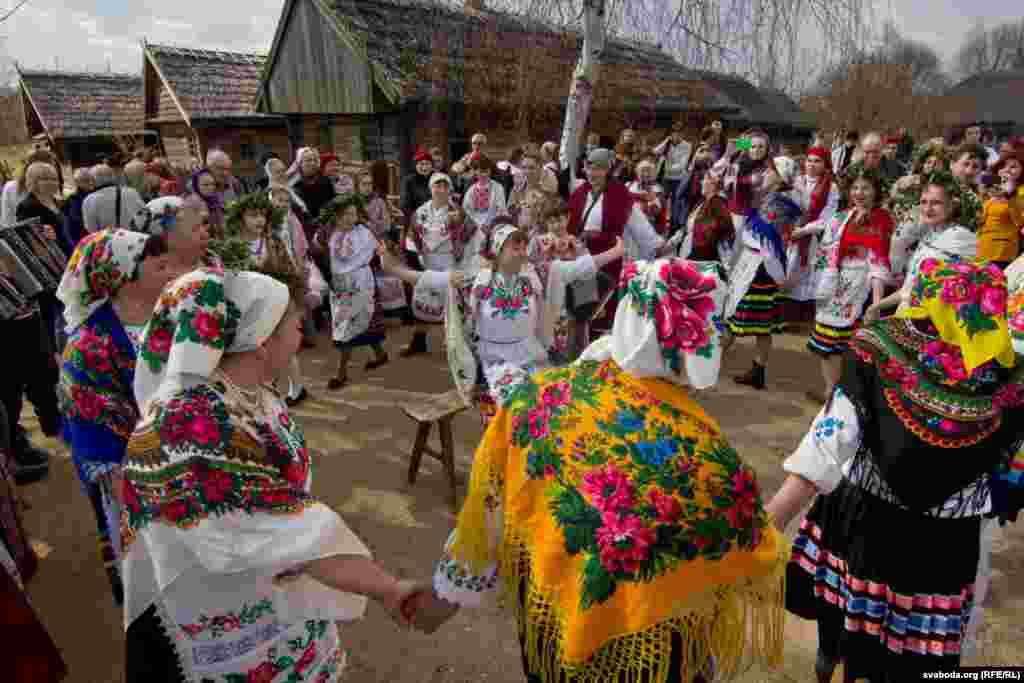 Belarus - People in national dresses take part in the pagan rite Yurya celebration, Strochytsy, Minsk region, 26Feb2015