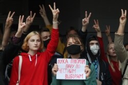 Під час акції протесту студентів. Мінськ, 4 вересня 2020 року