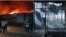 Пожар на вещем рынке «Хабиб», расположенном в Денауском районе Сурхандарьинской области. Фото мобильного репортера Радио «Озодлик». 