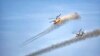 Military helicopters taking part in the Zapad-2021 military exercises in Belarus on September 12