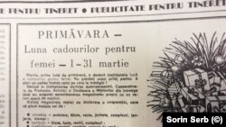 Luna femeii vine cu atracții irezistibile. Reclamă din Scânteia tineretului. 