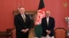 Afghan President Ashraf Ghani (right) met U.S. Secretary of State Mike Pompeo in Kabul on March 23.