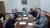 Лидерот на ВМРО-ДПМНЕ Христијан Мицкоски на состанок со опозициските лидери за ново парламентарно мнозинство 
