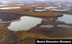 Forest and tundra outside the town of Chersky