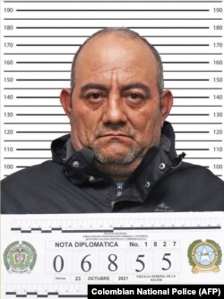 Фото Дайро Антонио Усуги по кличке "Отониэль", сделанное Национальной полицией Колумбии сразу после его ареста. 25 октября 2021 года
