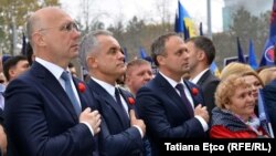 Pavel Filip, Vlad Plahotniuc, Andrian Candu, Chișinău, 21 octombrie 2018