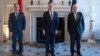 از راست به چپ: ژان ایو لودریان، دومینیک راب و هایکو ماس، وزیران خارجه فرانسه، بریتانیا و آلمان، در نشست روز پنجشنبه در لندن