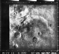 A view of the surface of Mars taken in 1965, six years before the Mars 2 and Mars 3 landers would get a lot closer.