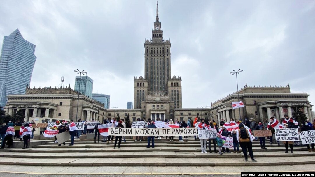 Акцыя беларусаў у Варшаве, Польшча. Ілюстрацыйнае фота