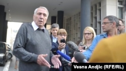 Milan Jovanović ispred suda u Beogradu, april 2019.