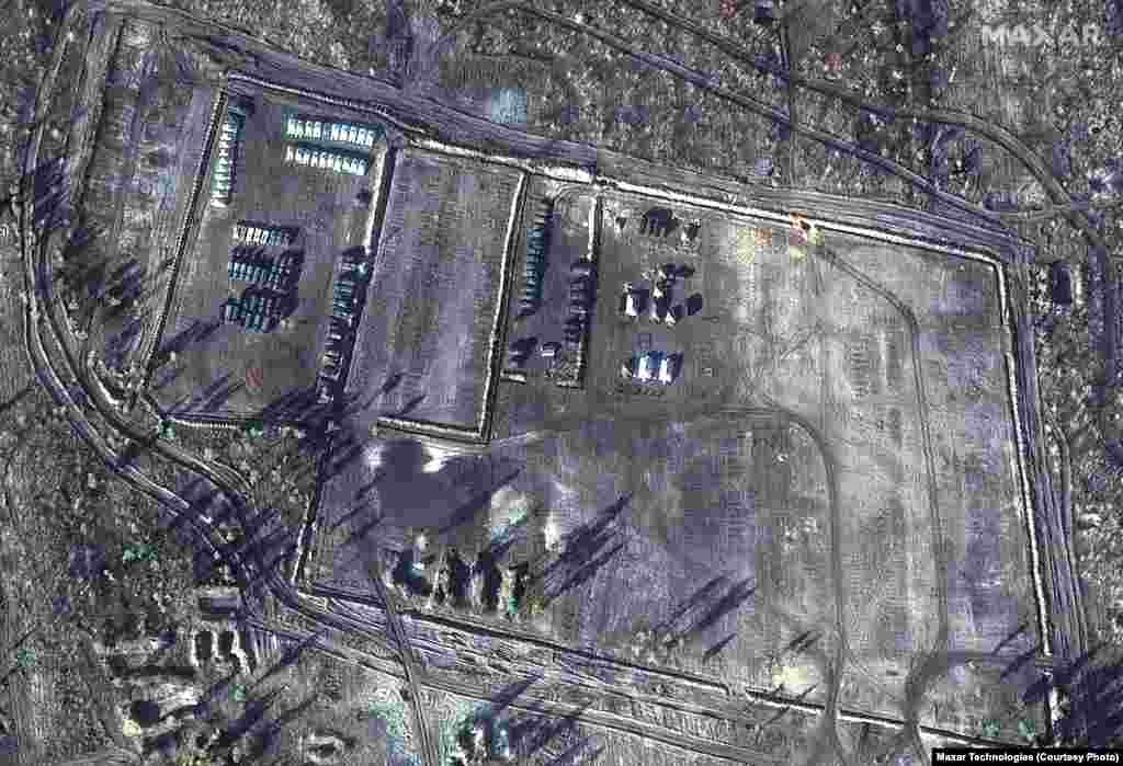 Another view of the battle-group training area in Pogonovo, Russia, on November 26, 2021.