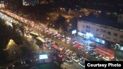 Скопје- закрчување на сообраќајот на булеварот Кочо Рацин, 7.12.2021