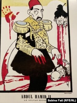 Erevan, Caricatură cu sângerosul sultan care i-a terorizat pe armeni la inceputul secolului 20