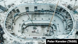2023-жылы өтө турган дүйнө чемпионаты үчүн салынып жаткан арена. Санкт-Петербург шаары.