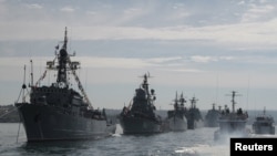 Navele flotei militare ruse la Sevastopol, după anexarea Crimeei