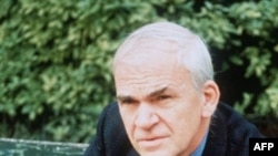Milan Kundera pictured in 2002