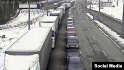 Чарга на памежным пераходзе «Каменны Лог» 