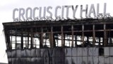 The burned-out Crocus City Hall outside Moscow on March 26, four days after a shooting attack at the venue left more than 140 people dead. Just weeks earlier, the United States had issued a warning to Russian intelligence agencies that a terror attack was "imminent," which was dismissed by Vladimir Putin as "outright propaganda."