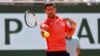 Novak Đoković igra u prvom kolu teniskog turnira French Open u Parizu 29. maja 2023.