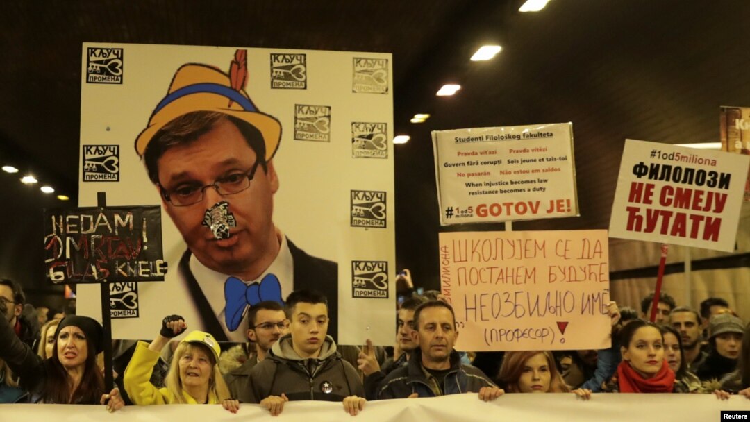 Sa protesta "Jedan od pet miliona" u Beogradu, mart 2019.