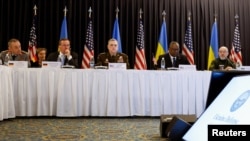 The Ukraine Defense Contact group meets at U.S. Ramstein Air Base on April 21.