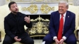 US President Trump (right) meets with Ukrainian President Zelenskiy and European leaders, in Washington, D.C. on August 18.