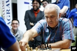 Kasparov participating in a chess tournament in 2015.