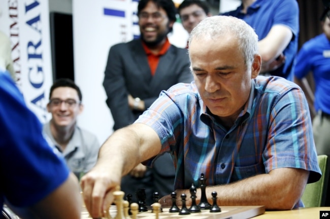 Kasparov participating in a chess tournament in 2015.