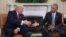 Избраниот претседател Доналд Трамп и претседателот Барак Обама во Белата куќа по претседателските избори. Вашингтон, 10.11.2016. 