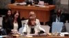 Mirsada Colakovic, Bosnian Ambassador to the UN, addresses the Security Council meeting on the situation in her country, at the United Nations, New York, November 11, 2014