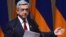 Armenia - President Serzh Sarkisian speaks at a Yerkrapah Union congress in Yerevan, 15Feb2014.