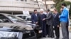 Iran -- Iranian President Hassan Rouhani visiting a car factory on February 19, 2020.