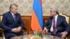 Armenia - President Serzh Sarkisain (R) meets with CSTO Secretary General Nikolay Bordyuzha, Yerevan, 6Oct2014.