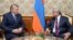 Armenia - President Serzh Sarkisain (R) meets with CSTO Secretary General Nikolay Bordyuzha, Yerevan, 6Oct2014.