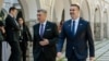 Premijer Hrvatske Andrej Plenković sa premijerom Crne Gore Milojkom Spajićem na Bledu u Sloveniji, u septembru 2025.