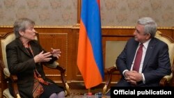 Armenia - President Serzh Sarkisian meets with NATO’s Deputy Secretary General Rose Gottemoeller in Yerevan, 18Dec2017.