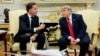 U.S. President Donald Trump (right) meets with NATO Secretary-General Mark Rutte at the White House in Washington on June 24.