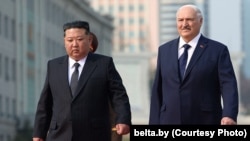 Кім Чэн Ын і Аляксандар Лукашэнка. Пхэньнян, 25 сакавіка 2026 