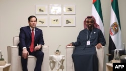 عکس آرشیوی از دیدار طحنون بن زاید آل نهیان با مارکو روبیو در مرکز نمایشگاهی «ادناک» ابوظبی؛ فوریه ۲۰۲۵