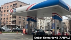 Benzinska stanica u vlasništvu Naftne industrije Srbije u Beogradu, 4. mart 2026. 