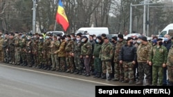 Veteranii războiului de pe Nistru, protestând la Chișinău, decembrie 2020