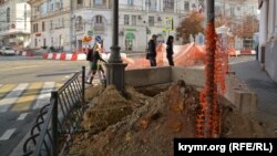 Ремонт на вулиці Велика Морська в Севастополі